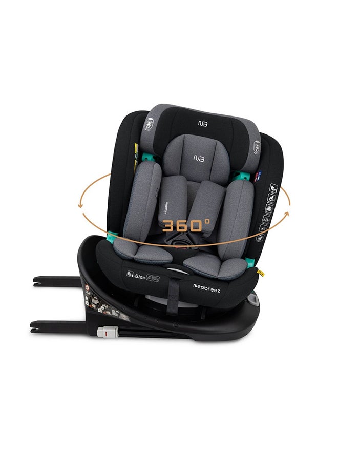 neobreez I-Gaurdia Swivel 360° Rotatable Convertible Baby Infant Toddler Car Seat, I-Size Ecer129, Isofix, Recline & Adjustable, Side Impact Protection, Memory Foam 0-12Yrs (40-150Cm/0-36Kg), Group 0+/1/2/3  - Image 1