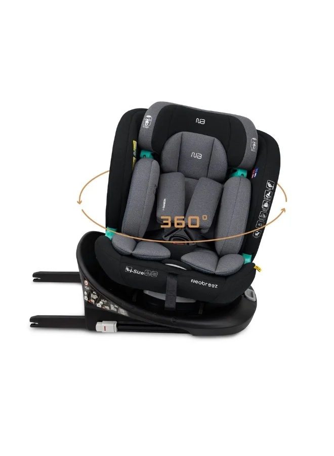 neobreez i-GUARDIA 360° ISOFIX i-Size Baby Car Seat, All-in-1 Convertible Kids Toddler Seat, ECER129, Recline& Adjustable, Side Impact Protection, Memory Foam 0-12Yrs, 0-36Kg, Group 0 +/1/2/5, 5-Point Harness