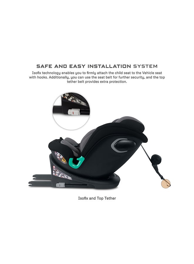 نيوبريز مقعد سيارة للأطفال -  درجة  -، مقعد تحويلي شامل للأطفال والرضع، معتمد ، قابل للإمالة والتعديل، حماية من الاصطدام الجانبي، إسفنج الذاكرة، من - سنة، - كجم، المجموعات +، حزام خماسي النقاط - Image 5