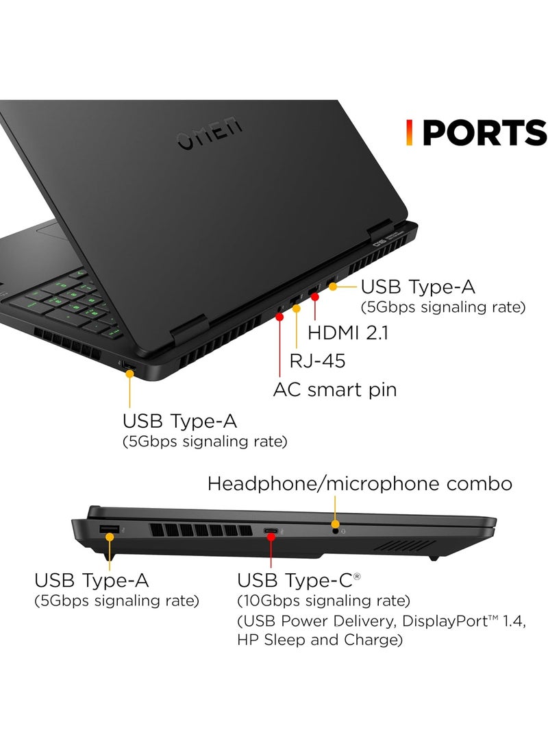 HP OMEN 16" 144Hz WUXGA Slim Gaming Laptop, Intel 16-Core Ultra 9 285H, GeForce RTX 5070 Computer, 16GB DDR5 RAM, 1TB PCIe SSD, AI Boost, WiFi 6E, RGB Backlit Keyboard, FHD Webcam, Windows 11 English Black - Image 5