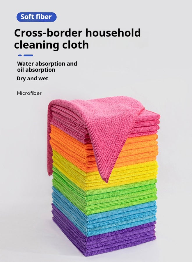 7 Pieces Of Microfiber Cloths Absorbent, Hygienic, Multifunctional And Durable Kitchen Dishwashing Cloths, Household Table And Car Washing Cloths, Washable (30x30cm) Pink - Image 3