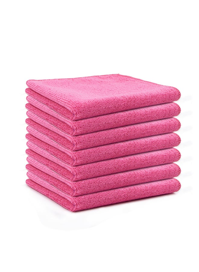 7 Pieces Of Microfiber Cloths Absorbent, Hygienic, Multifunctional And Durable Kitchen Dishwashing Cloths, Household Table And Car Washing Cloths, Washable (30x30cm) Pink - Image 1