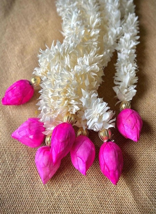 VRB Dec Acrylic Tm Lotus Hangings For Decoration/Hanging For Home Decor/Floral Wall Hanging For Temple Decor Diwali Decor&Festival Decor/Showpiece(Gajra With Mix Lotus Bud, 6), Pink - Image 2