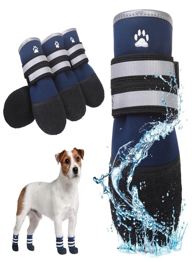 كولتيل أحذية كولتايل للكلاب للأرصفة الساخنة، أحذية صيفية للكلاب الصغيرة والمتوسطة والكبيرة، أحذية مقاومة للماء ومضادة للانزلاق للكلاب، وواقيات لأقدام الكلاب للأرضيات الخشبية، أحذية مائية داخلية وخارجية، أسود - Image 1