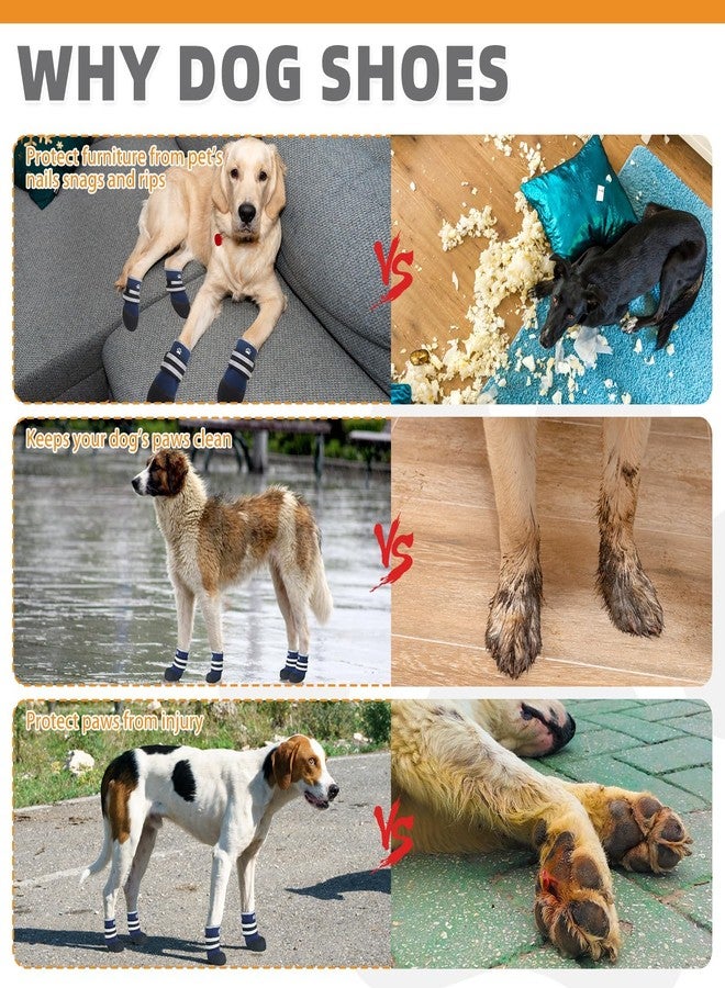 كولتيل أحذية كولتايل للكلاب للأرصفة الساخنة، أحذية صيفية للكلاب الصغيرة والمتوسطة والكبيرة، أحذية مقاومة للماء ومضادة للانزلاق للكلاب، وواقيات لأقدام الكلاب للأرضيات الخشبية، أحذية مائية داخلية وخارجية، أسود - Image 5