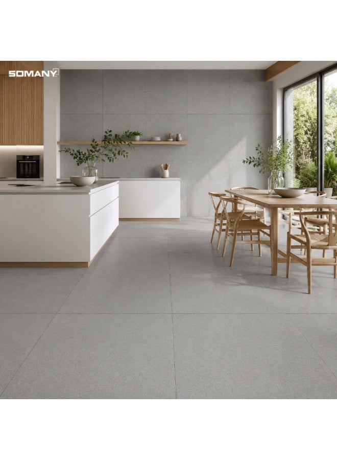 SOMANY FB Dusky S&P Light Grey 600x600MM Matt Ceramic Floor Tile – 11mm Thickness | Modern Anti-Slip Grey Flooring Tile | 1.44 SQM - Image 2