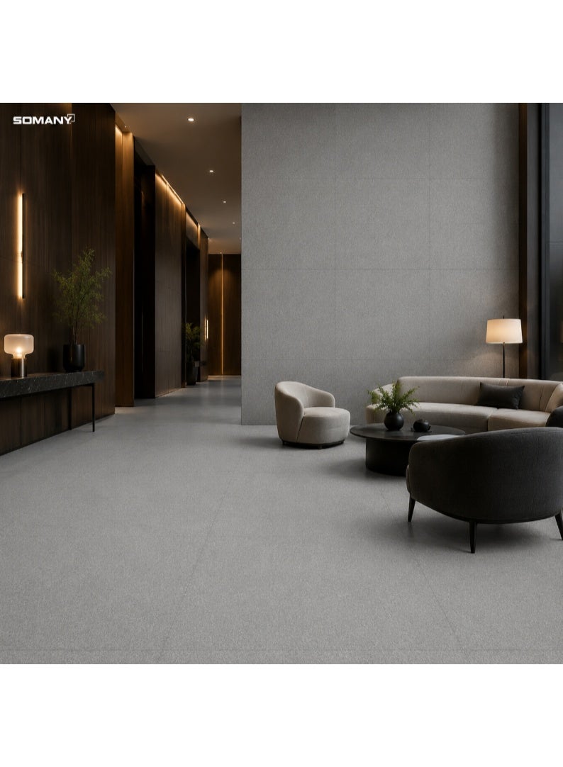 SOMANY FB Dusky S&P Light Grey 600x600MM Matt Ceramic Floor Tile – 11mm Thickness | Modern Anti-Slip Grey Flooring Tile | 1.44 SQM - Image 3