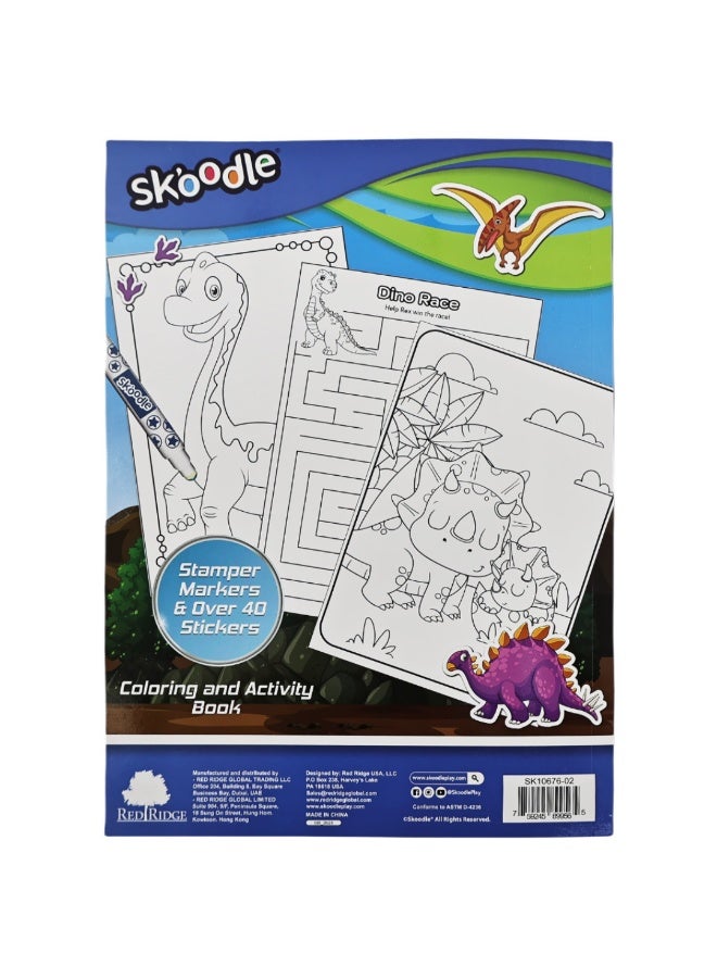 SKOODLE Dinosaurs Coloring & Activity Book With Stamper Markers | Art & Craft Kit | Fun Activity For Kids | Age 3+ - Image 2