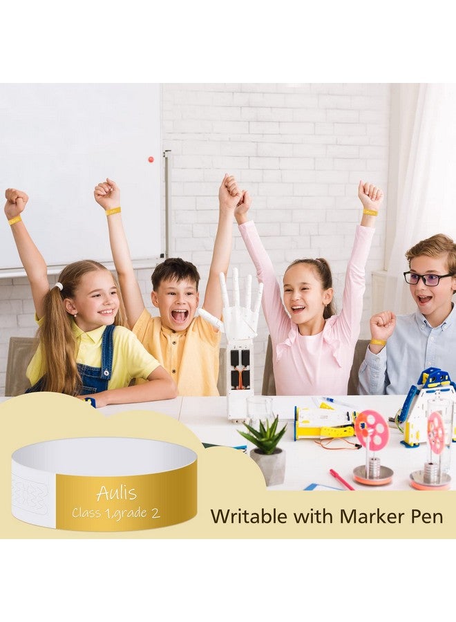 أستارون 400 قطعة من أساور المعصم الورقية الذهبية وأساور الذراع وأساور المناسبات للحفلات والنوادي والمهرجانات الموسيقية، مقاومة للماء وخفيفة الوزن - Image 2