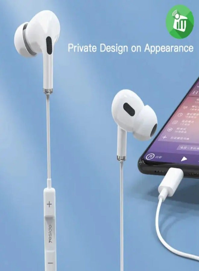 Yesido YH35 Drop Shopping Stereo Noise Cancelling Handfree Headphone Type-C Universal Earphone - Image 3