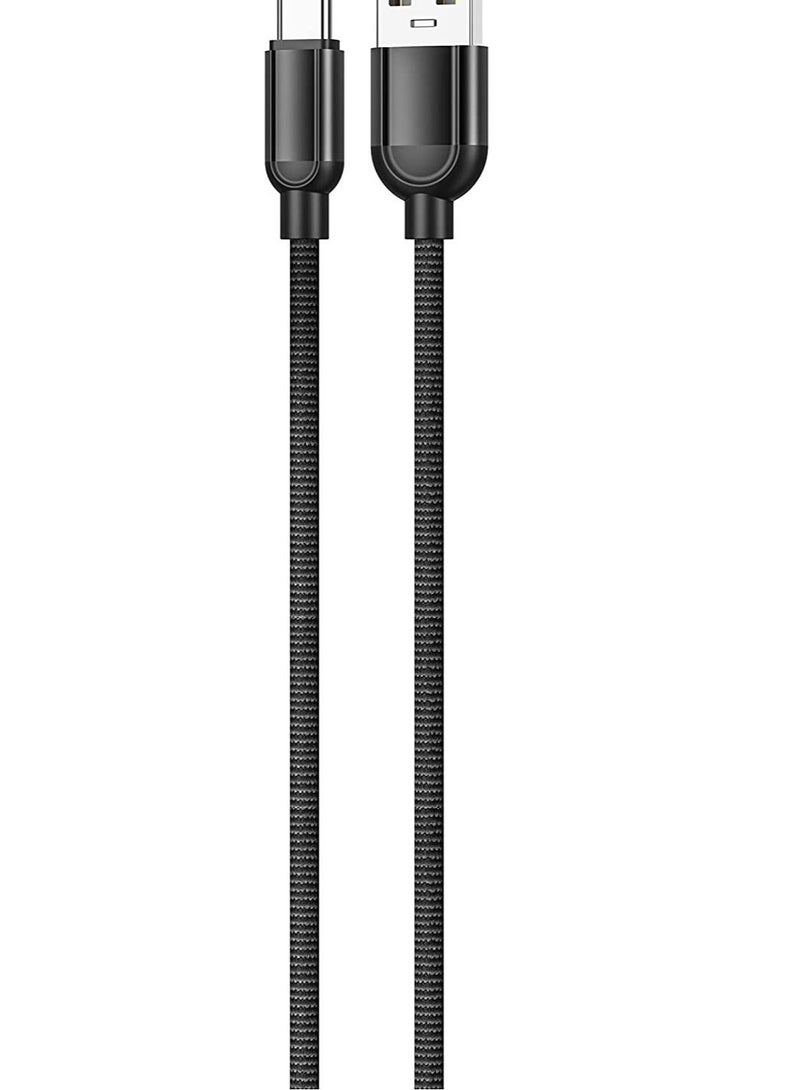 JBQ Type-C Data Cable With Braided Nylon 2.5A Fast Charge and Sync Transfer Speed of 480Mbps, 100cm, Black CA-610 - Image 3