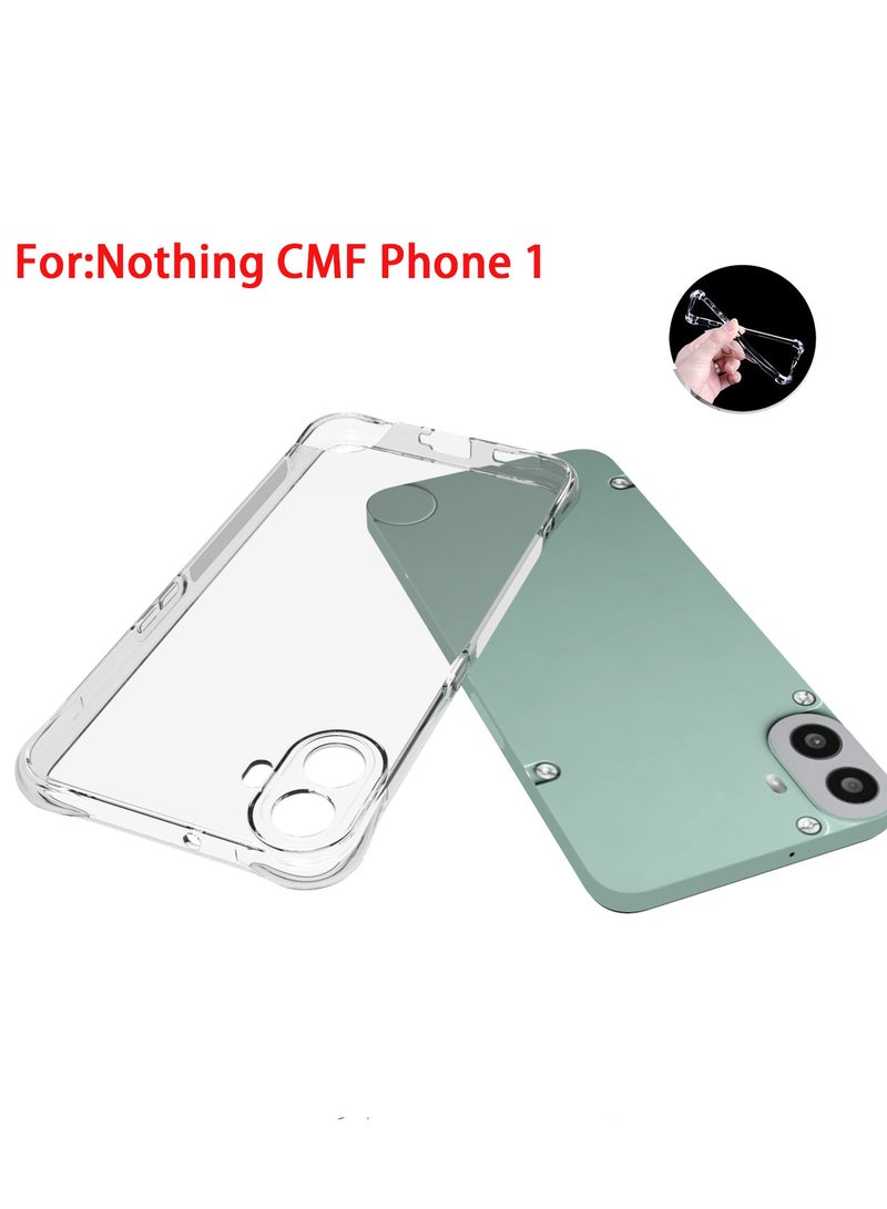 2 in 1 Nothing CMF Phone 1 / cmf by NOTHING Phone 1 Phone Case Cover & Screen Protector - Shockproof Clear Slim TPU Protective Phone Cover & Full Coverage Delicate Touch Tempered Glass Screen Protector for Nothing CMF Phone 1 / cmf by NOTHING Phone 1 Clear - Image 3