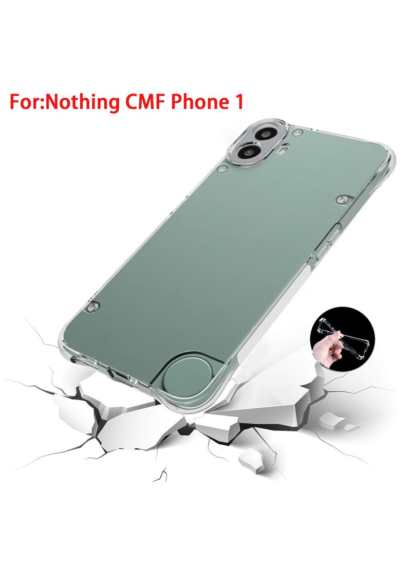 2 in 1 Nothing CMF Phone 1 / cmf by NOTHING Phone 1 Phone Case Cover & Screen Protector - Shockproof Clear Slim TPU Protective Phone Cover & Full Coverage Delicate Touch Tempered Glass Screen Protector for Nothing CMF Phone 1 / cmf by NOTHING Phone 1 Clear - Image 4