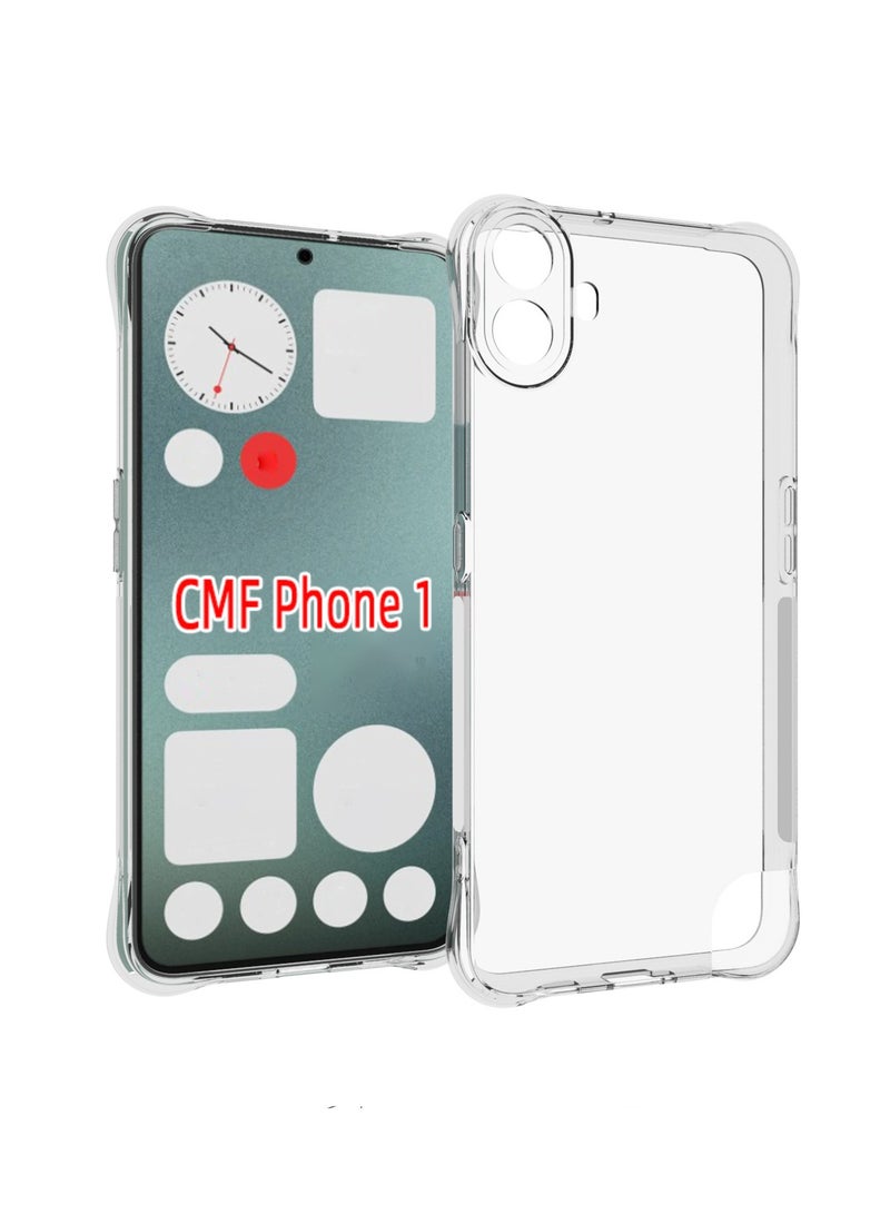 2 in 1 Nothing CMF Phone 1 / cmf by NOTHING Phone 1 Phone Case Cover & Screen Protector - Shockproof Clear Slim TPU Protective Phone Cover & Full Coverage Delicate Touch Tempered Glass Screen Protector for Nothing CMF Phone 1 / cmf by NOTHING Phone 1 Clear - Image 5