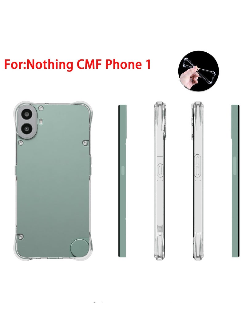 2 in 1 Nothing CMF Phone 1 / cmf by NOTHING Phone 1 Phone Case Cover & Screen Protector - Shockproof Clear Slim TPU Protective Phone Cover & Full Coverage Delicate Touch Tempered Glass Screen Protector for Nothing CMF Phone 1 / cmf by NOTHING Phone 1 Clear - Image 2