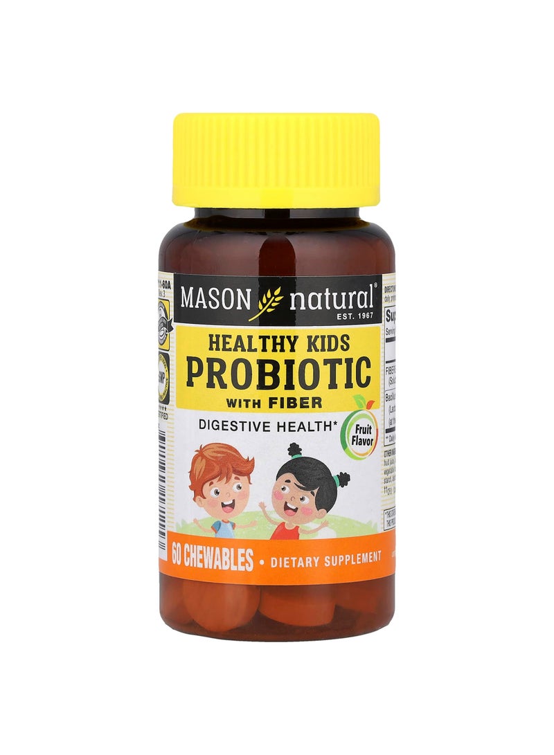 Mason Natural Healthy Kids Probiotic with Fiber, Fruit, 60 Chewables