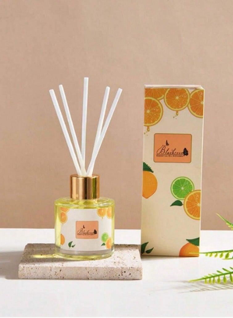 بلاكويستن ناشرات هواء من القصب برائحة الفواكه الغامضة، معطر جو عطري يدوم طويلًا للمنزل والمكتب وغرفة المعيشة وغرفة النوم والحمام، مزيل للروائح (برتقالي C) - Image 1