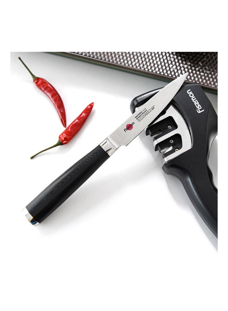 Fissman 4" Paring Knife SAMURAI MUSASHI 10cm (Steel DAMASCUS) - Image 4