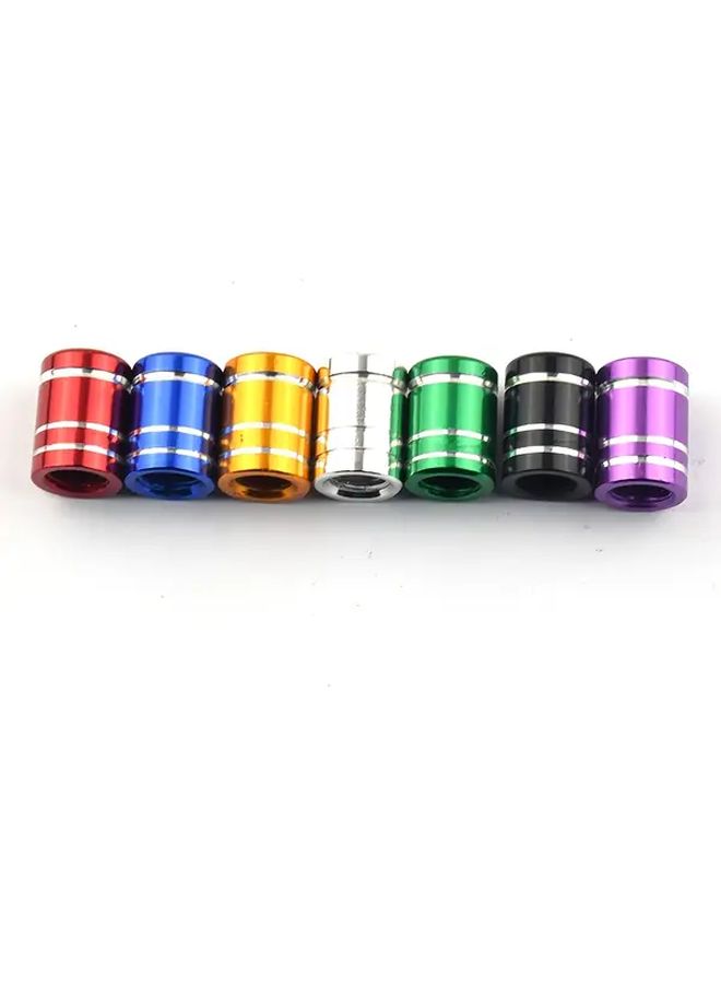 Black 4pcs Smooth Cylinder Valve Caps Durable Aluminum Alloy Tire Valve Caps Universal Fit - Image 1