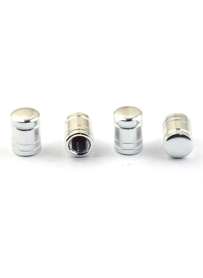 Black 4pcs Smooth Cylinder Valve Caps Durable Aluminum Alloy Tire Valve Caps Universal Fit - Image 3