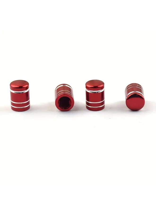 Black 4pcs Smooth Cylinder Valve Caps Durable Aluminum Alloy Tire Valve Caps Universal Fit - Image 5