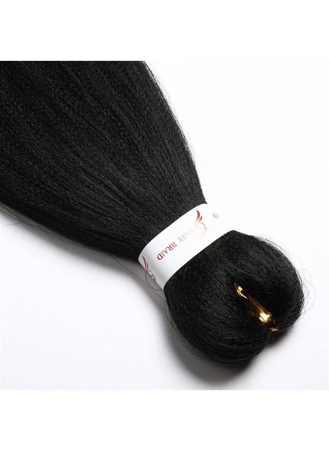 ShowCoco Pre Stretched Braiding Hair 26"-8 Packs Synthetic Braiding Hair Crochet Braids Hot Water Setting Professional Soft Yaki Straight Texture (26Inch,#1)  - Image 5