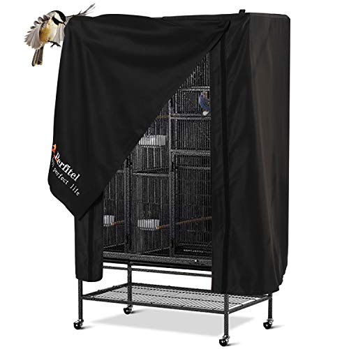 Perfitel Universal Bird Cage CoverBlack Good Night Birdcage Cover BlackOut Birdcage Cover Durable Breathable Washable Material