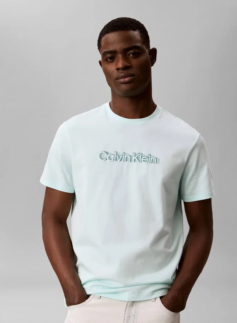 CALVIN KLEIN Glacier Mist Graphic T-Shirt for Men | Best Price UAE