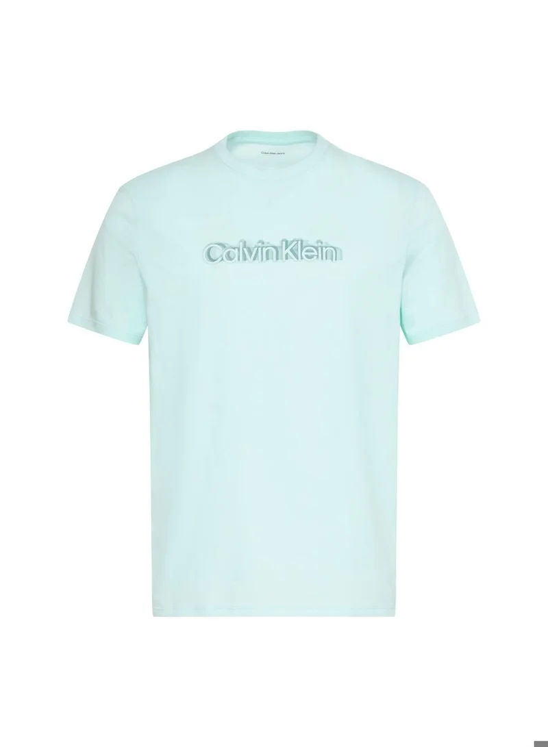 CALVIN KLEIN Glacier Mist Graphic T-Shirt for Men | Best Price UAE