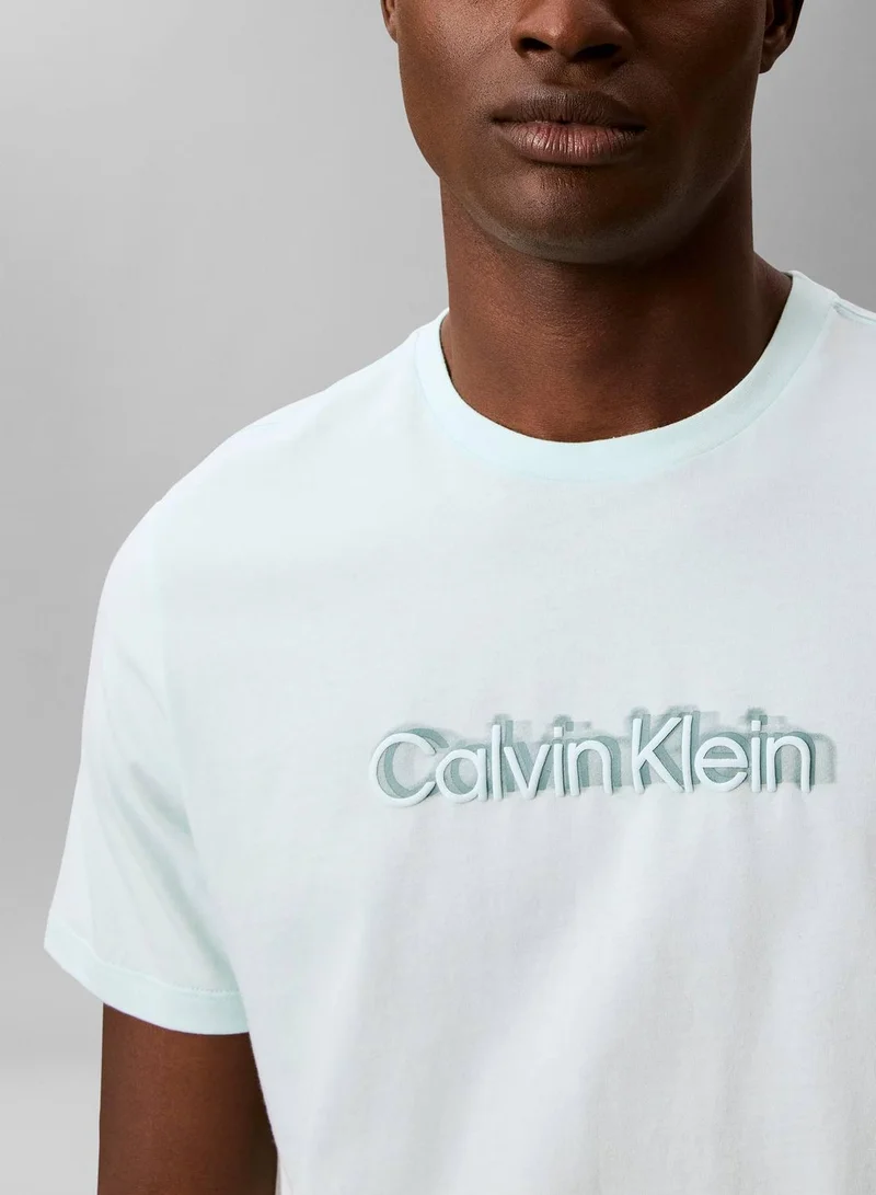 CALVIN KLEIN Glacier Mist Graphic T-Shirt for Men | Best Price UAE