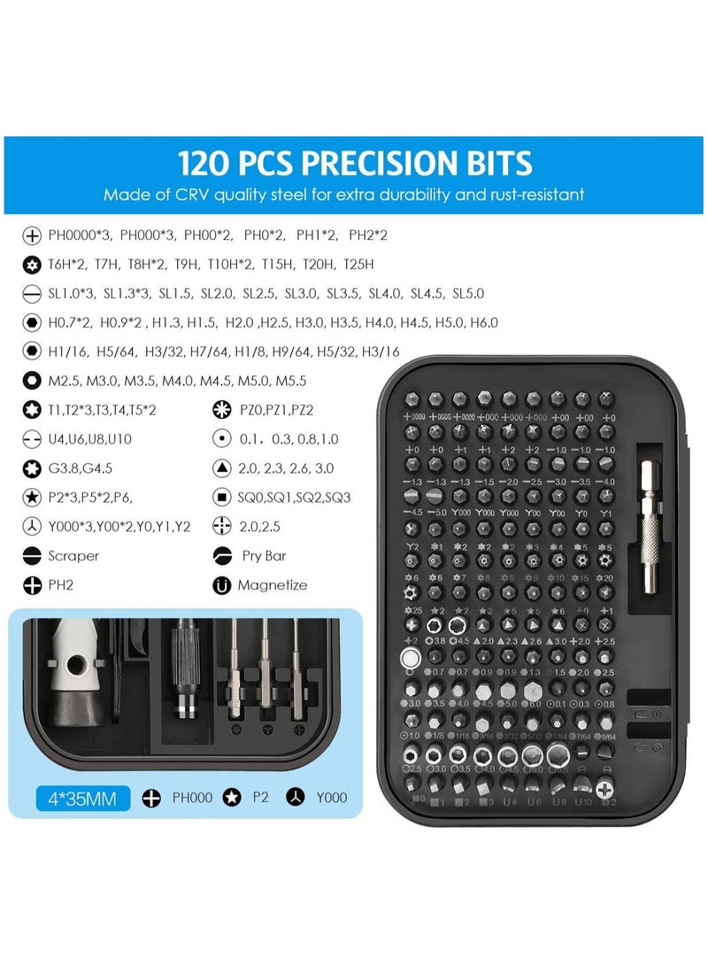 مجموعة مفكات دقيقة تطوير 130 في 1 مع 120 بت مجموعة أدوات إصلاح مع صندوق مدمج صغير لإلكترونيات آيفون جهاز تشغيل الألعاب - Image 2