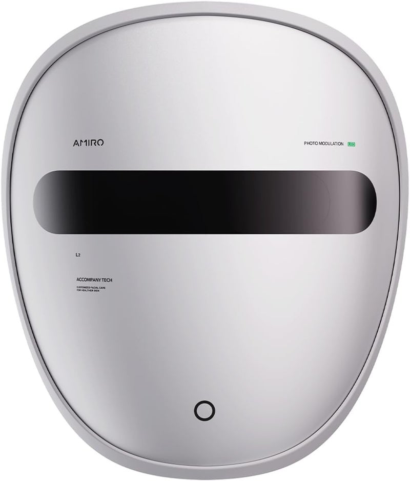 قناع الوجه AMIRO Spectra 5 في 1 للعلاج بالضوء قناع كونتور مع ضوء أزرق وأحمر وأخضر وأصفر وضوء تحت الأحمر 3 أوضاع للبشرة الدهنية المعرضة لحب الشباب والمترهلة قناع العناية بالبشرة للوجه فضي