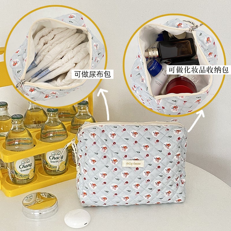 Yiyu/New Ins Cute And Gentle Ins Large Capacity Portable Quilted Cosmetics Bag Cosmetic Bag Liner Bag - Image 5