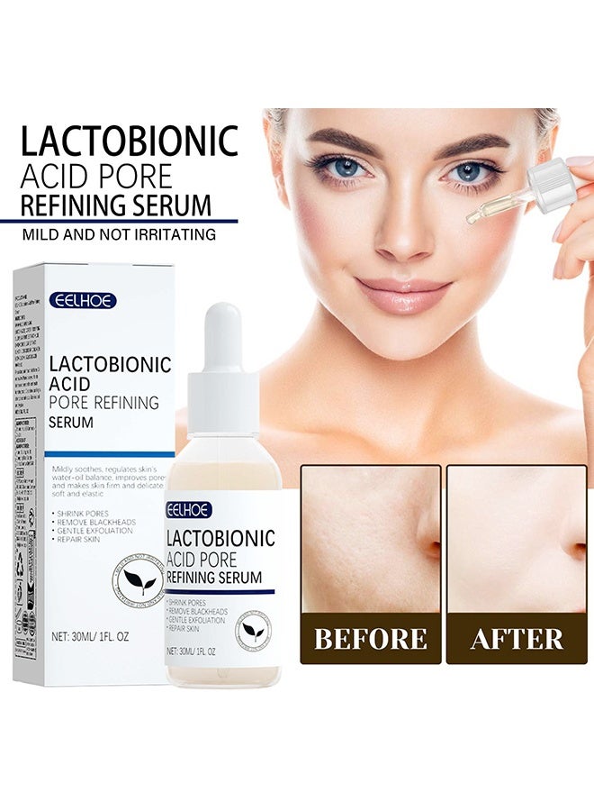 إيلهو مصل تكرير المسام بحمض اللاكتوبيونيك ، حمض اللاكتوبيونيك ، مصل شد المسام ، مصغر المسام النباتي للرجال والنساء بغض النظر عن العمر 30 مل - Image 1