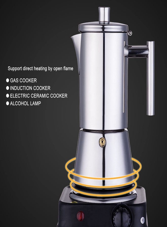 Dilwe Classic Stovetop Coffee Maker, Stainless Steel Coffee Maker Coffee Pot for Classic Italian Coffee, Coffee Cooker for Home and Camping, Easy to Operate (500ml) - Image 2