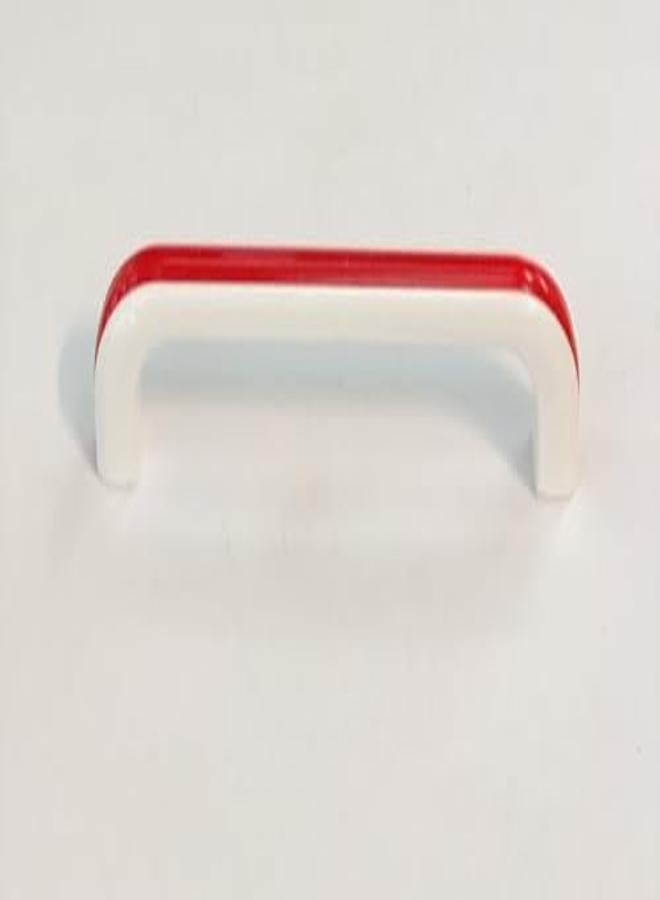Kitchen Cabinet Handle, White And Red Pull Handle, Made In Spain, Size 96 Mm, 9.6 Cm, Handle Height 2 Cm - Image 1