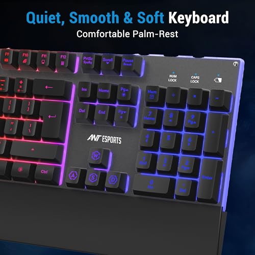 Ant Esports KM500W Pro Wireless Gaming Keyboard Mouse Combo, Rechargeable 104 Key LED Light Up Keyboard Ergonomic Wireless Gaming Mouse, Backlit Mouse Keyboard for Xbox PS5 PS4 PC Laptop - Image 4