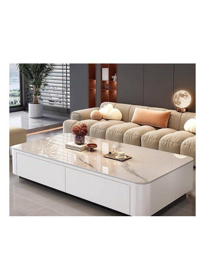 keke Coffee Table for Living Room Small Household Tea Table Modern light luxury Combination Simple 140*60cm White - Image 1