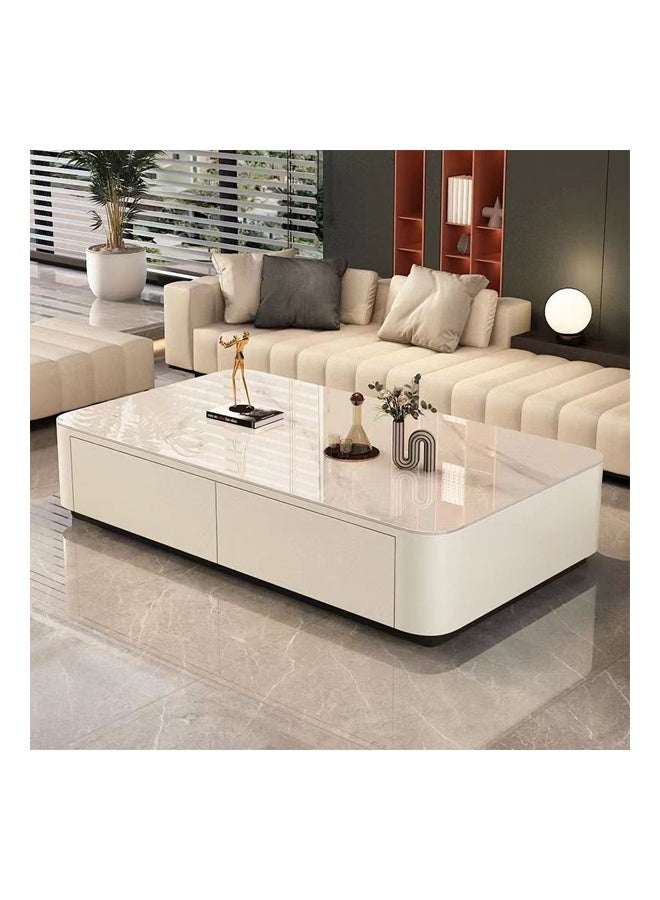 keke Coffee Table for Living Room Small Household Tea Table Modern light luxury Combination Simple 140*60cm White - Image 2