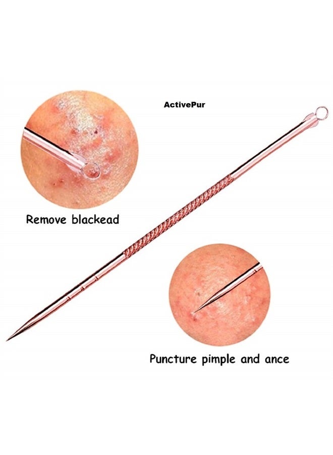 Mroobest Blackhead Remover Pimple Comedone Extractor Tool, Effective Acne Removal Kit, Treatment for Blemish, Whitehead Pimple Popping, Zit Removing for Nose & Face Skin, Best Electroplated 4 PCS w/case. - Image 4
