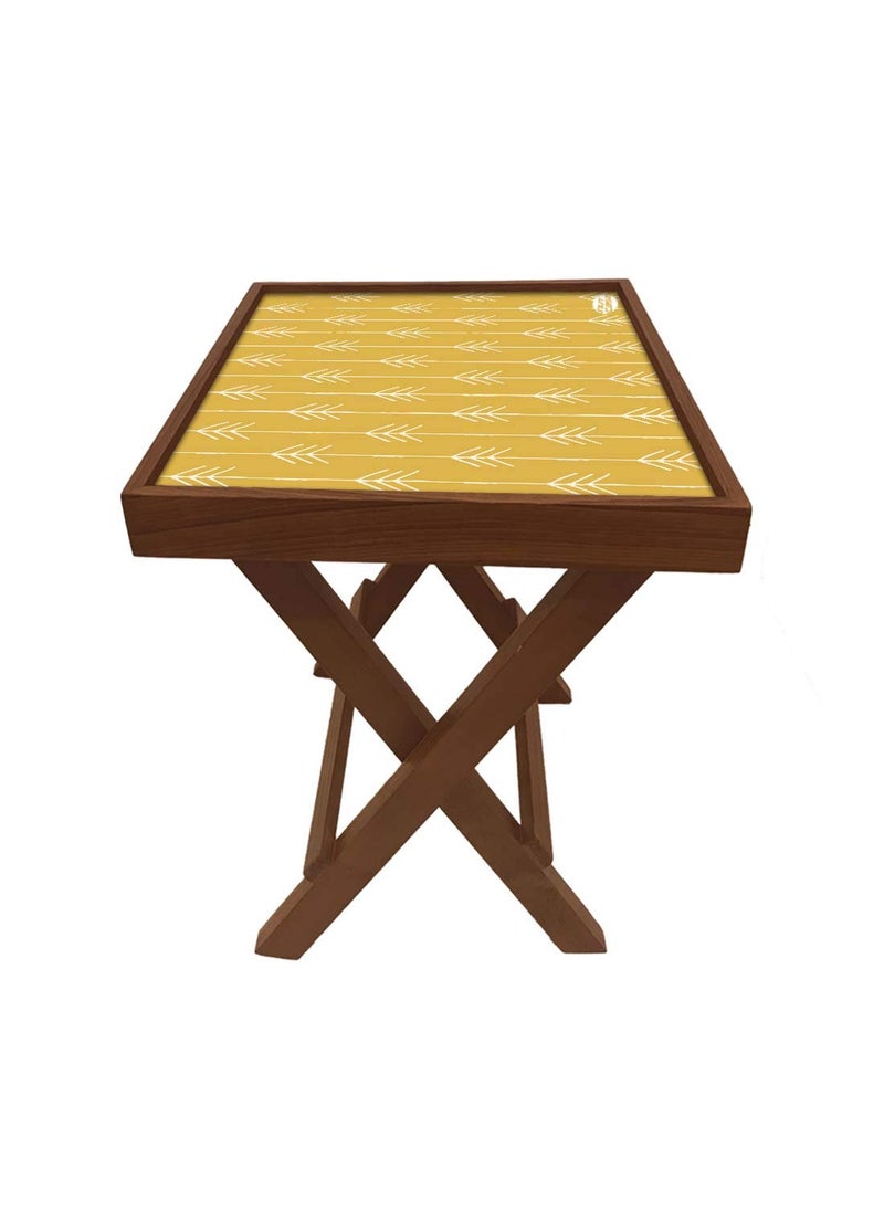 Nutcase Nutcase Designer Teak Wood Side Table Folding Wooden Bedside Coffee Outdoor Picnic Table Mustard Arrow 12 x 16  - Image 5