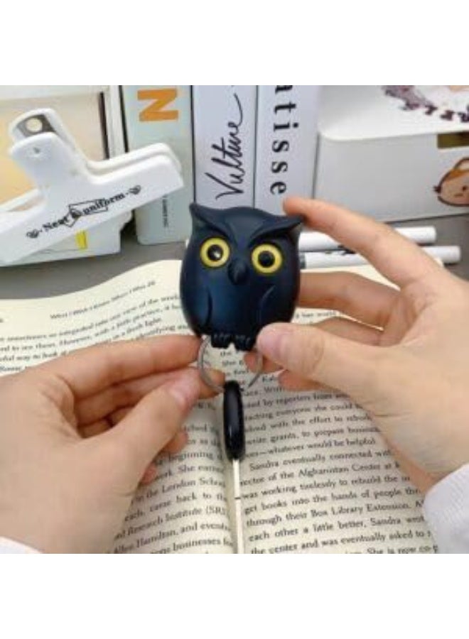 حامل مفاتيح مغناطيسي على شكل بومة بعيون متحركة ولاصق مزدوج الجوانب - Image 2