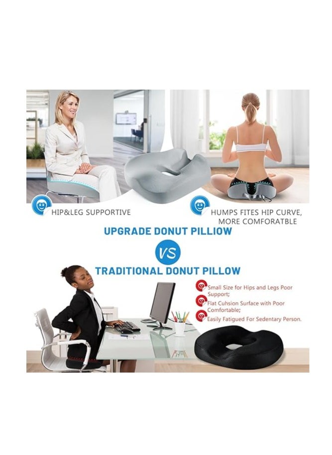 Beauenty - Memory Foam Seat Cushion,Donut Pillow Lifting Cushion,Tailbone Pain Relief Cushion, Hemorrhoid Pillow with Two Humps Hip Curve Design, Donut Pillow for Postpartum Pregnancy - Image 1