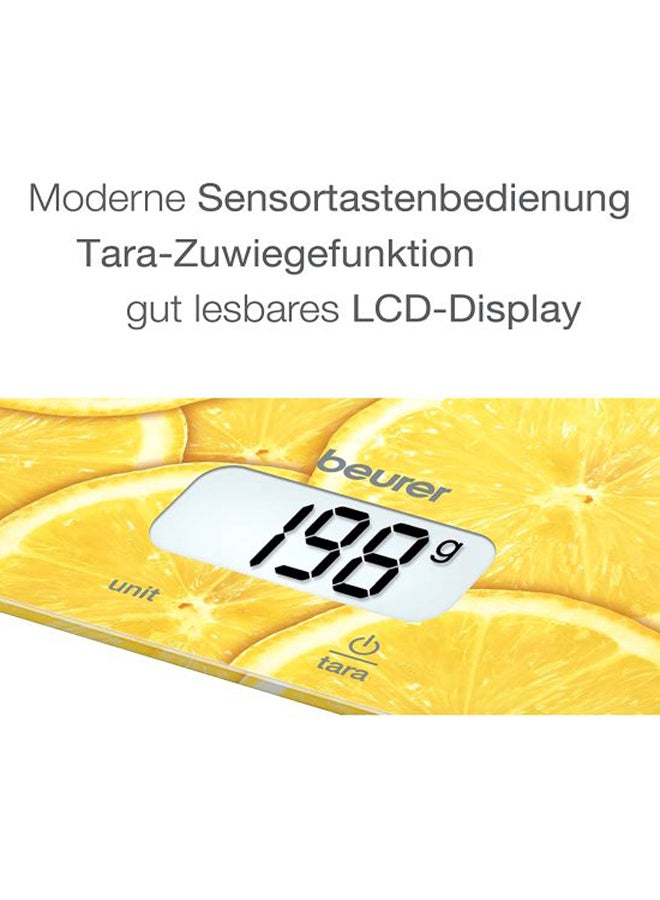 Beurer KS19: Elegant and compact kitchen scale with a stainless steel platform, large LCD display, and precise weight measurements up to 5 kg (11 lbs). - Image 4