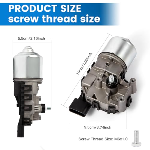 E-Vniko Windshield Wiper Motor Assembly Compatible with Volkswagen Jetta 2011-2018 Replacement Front Wiper Motor 6R1955119A 5C6-955-113A 5C6-955-121A 5C7-955-113A 5C7-955-113D - Image 5