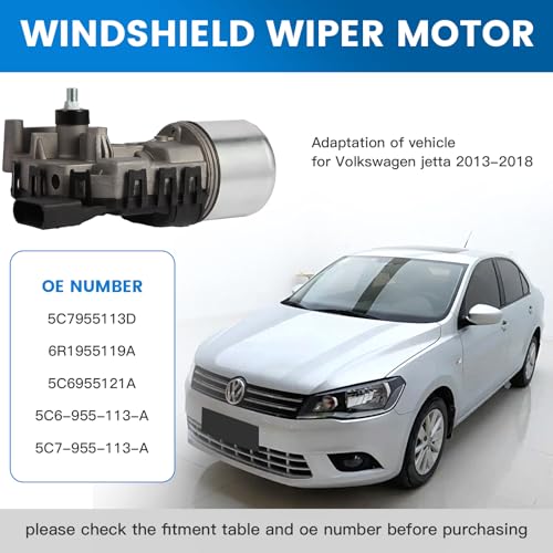 E-Vniko Windshield Wiper Motor Assembly Compatible with Volkswagen Jetta 2011-2018 Replacement Front Wiper Motor 6R1955119A 5C6-955-113A 5C6-955-121A 5C7-955-113A 5C7-955-113D - Image 2