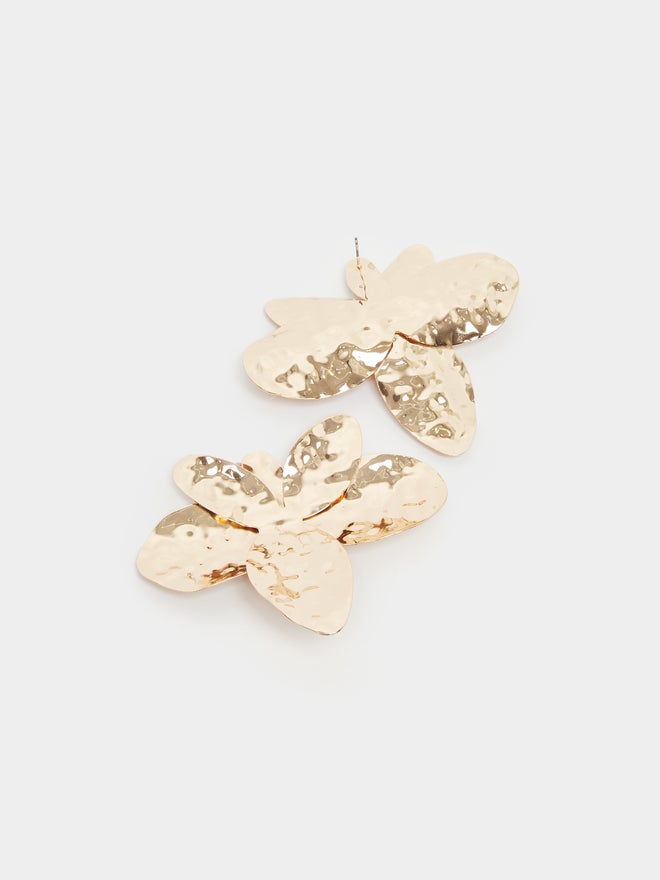 Styli Styli Oversized Hammered Dangle Earrings  - Image 3