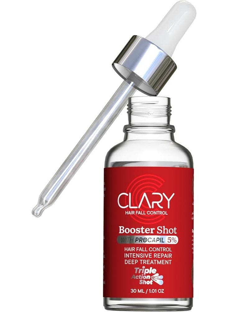 Clary Booster Shot Hair Fall Control Serum with Procapil 5% – Strengthens Roots & Supports Hair Growth – 30ml - Image 3