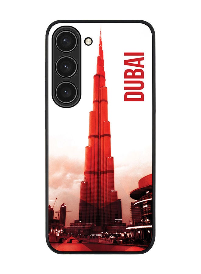 Stylizedd Rugged Black edge case for Samsung Galaxy S23 5G Slim fit Soft Case Flexible Rubber Edges Anti Drop TPU Gel Thin Cover - Dubai - The Burj - Image 1