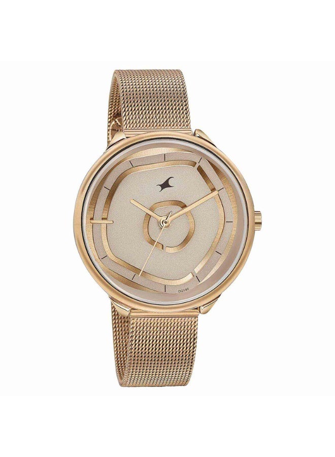 fastrack ساعة ستانرز 8.0 للنساء 6303WM01 – قرص وردي ذهبي، حزام من الفولاذ المقاوم للصدأ باللون الوردي الذهبي، حركة كوارتز، مقاومة للماء حتى 3 ATM، ساعة أنيقة وجاهزة كهدية - Image 2